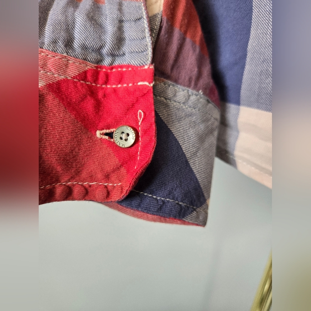 Scotch And Soda Maison Scotch Plaid Button-Up Cotton Lightweight Shirt. Small - Picture 9 of 15